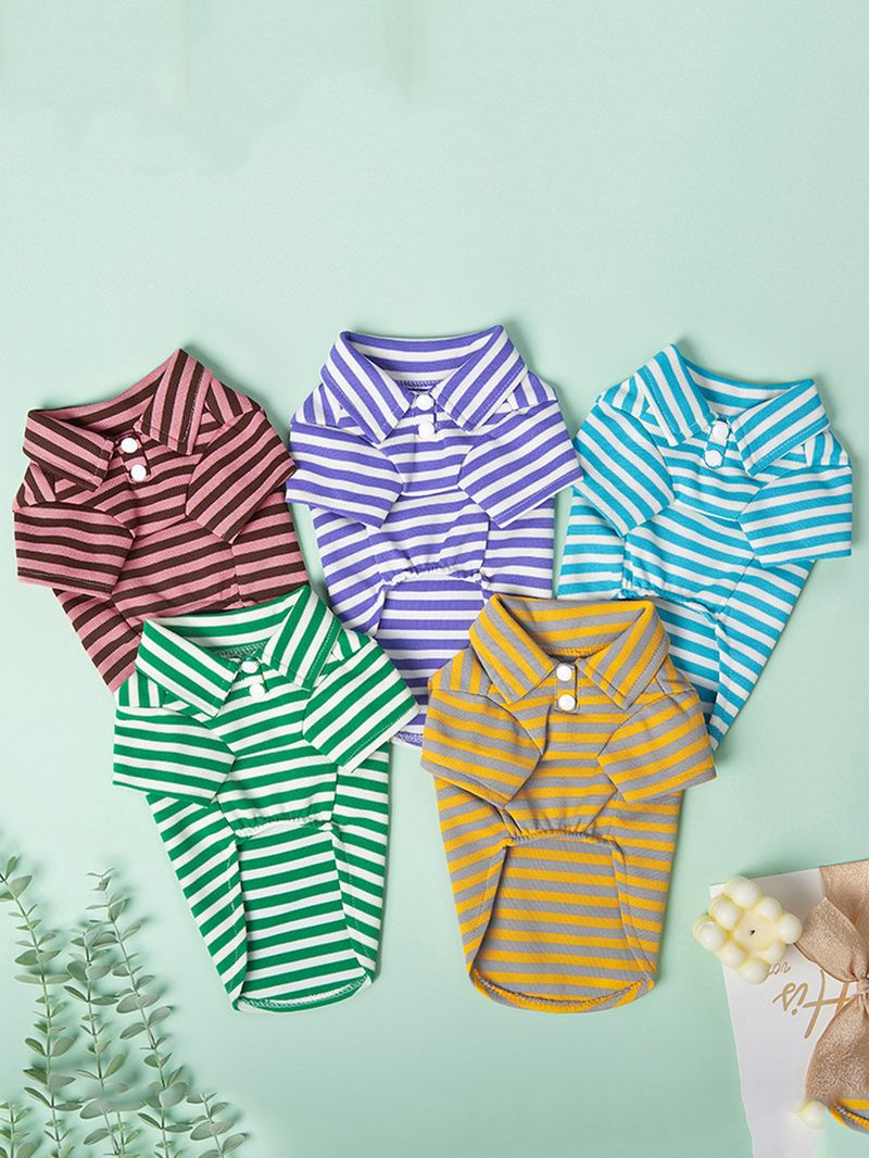 Dog Clothes New Summer Striped Two Legged Teddy Bichon Pomeranian French Bulldog Cat Clothes Thin Pet Clothes_voghion.com