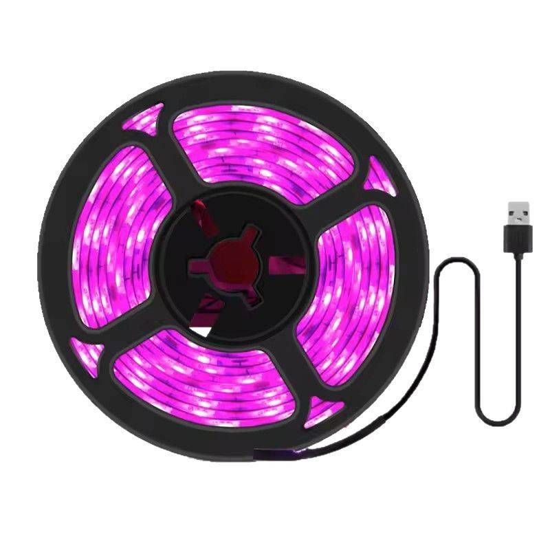 Lampada LED a spettro completo USB da 5 V per piante da interno - Chipset 2835, 30 LED/metro, ideale per piantine e serre (opzioni 1M/2M/3M/5M)_voghion.com