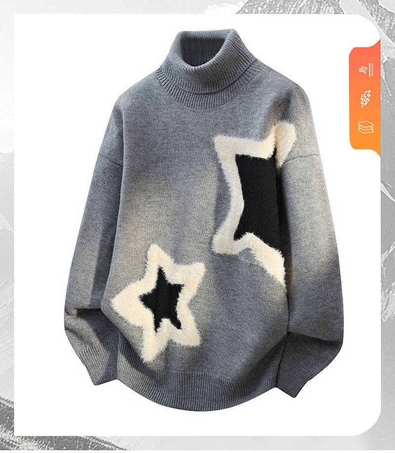 Herren-Rollkragenpullover – Herbst-Winter-Mode, Strickwaren für Herren (165–190) | Schmale Passform, warm und stilvoll_voghion.com