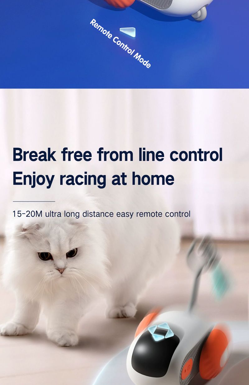 Smart Car Cat Toy Interactive Cat Toy Ball Automatic Rolling Remote Control Toy Car Indoor Cat Accessories Pet Kitten Supplies_voghion.com