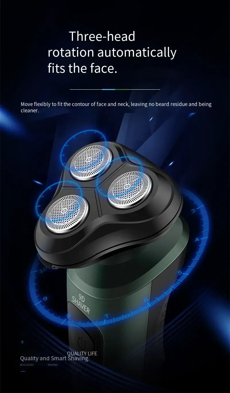 for men intelligent wet dry shaving trimmer razor shaver electric beard remover_voghion.com