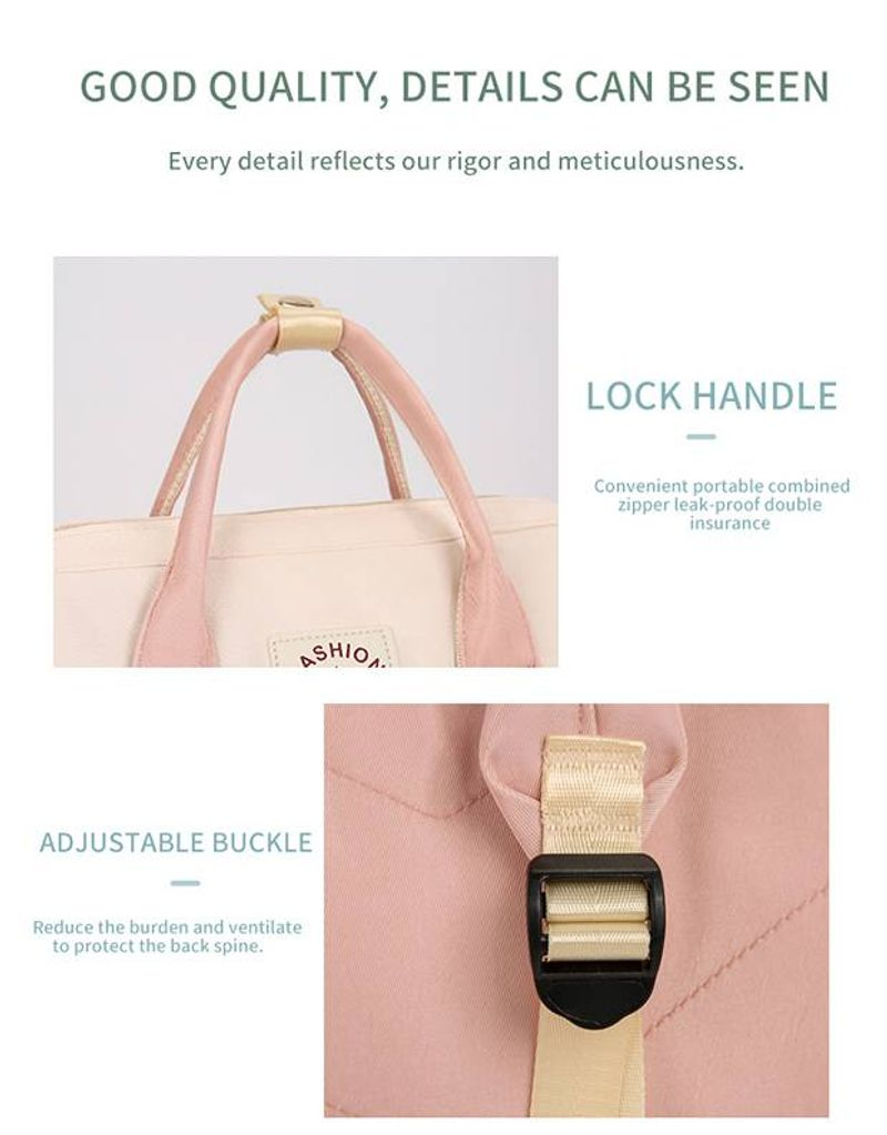 Wasserdichter verschleißfester Rucksack aus Oxford-Stoff für Damen, Mamatasche, Mutter- und Babytasche, große Kapazität,_voghion.com