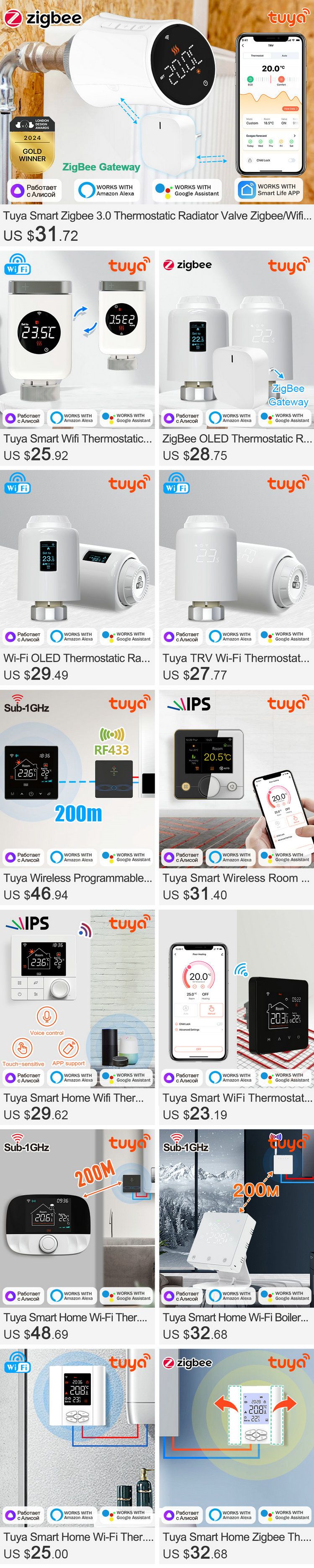 Termostato WiFi Tuya Presa elettrica Presa WiFi intelligente Regolatore di temperatura Riscaldamento con Alexa Google Home_voghion.com