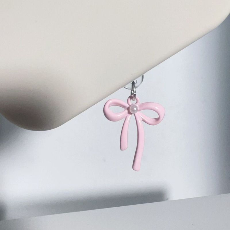Macaron Pearl Bowknot Phone Dust Type-C Universal Charging Plug Pendant Accessory_voghion.com