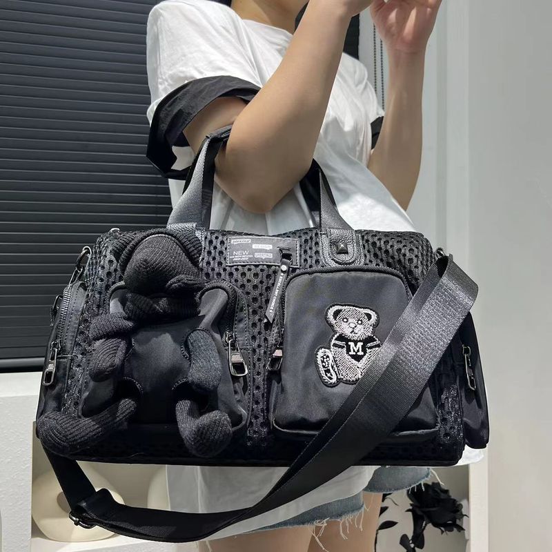 Damenmode Bär Handtasche Multi-Pocket Splicing Patch Puppe Eine Schulter Umhängetasche_voghion.com