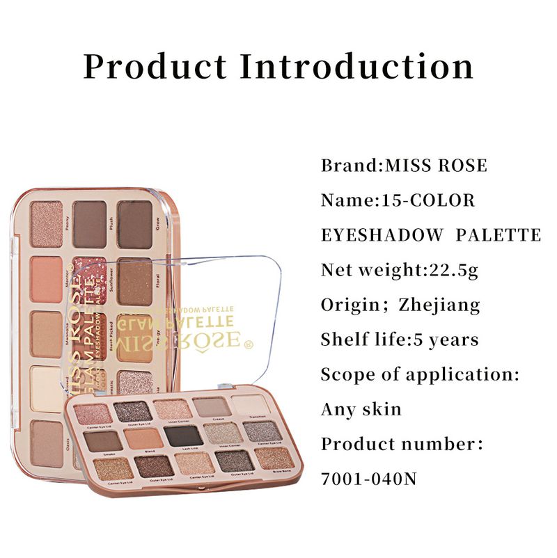 MISS ROSE 15 Color Makeup Matte Contour Eyeshadow Palette, Multi Color, Long Lasting, Sweat Proof, Easy To Apply, Fine Shimmer Eyeshadow_voghion.com
