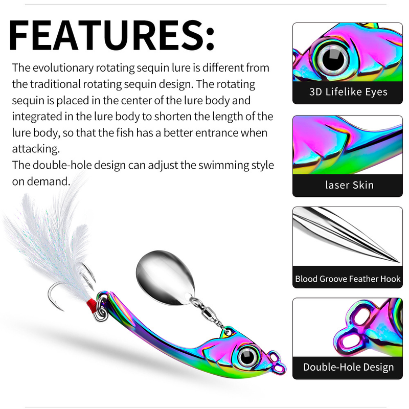 Long Casting Vibrating Swim VIB Zinc Alloy Fishing Spinner Sequin Topmouth Culter Bass Lure Bait_voghion.com