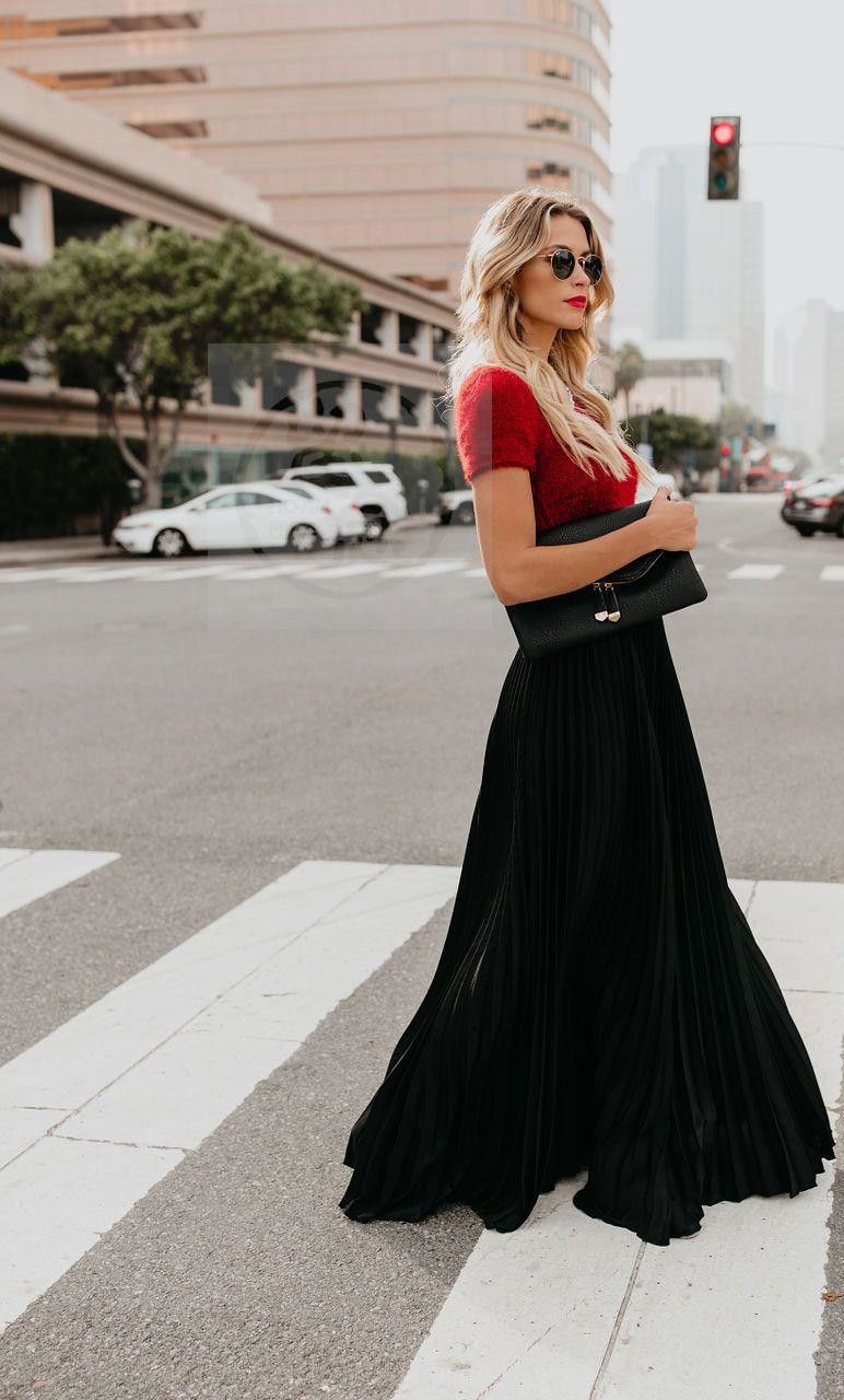 Eleganter, fließender Midirock mit plissiertem Saum – A-Linien-Rock in reiner Farbe für Damen, vielseitig und bequem, perfekt für Frühling und Sommer_voghion.com