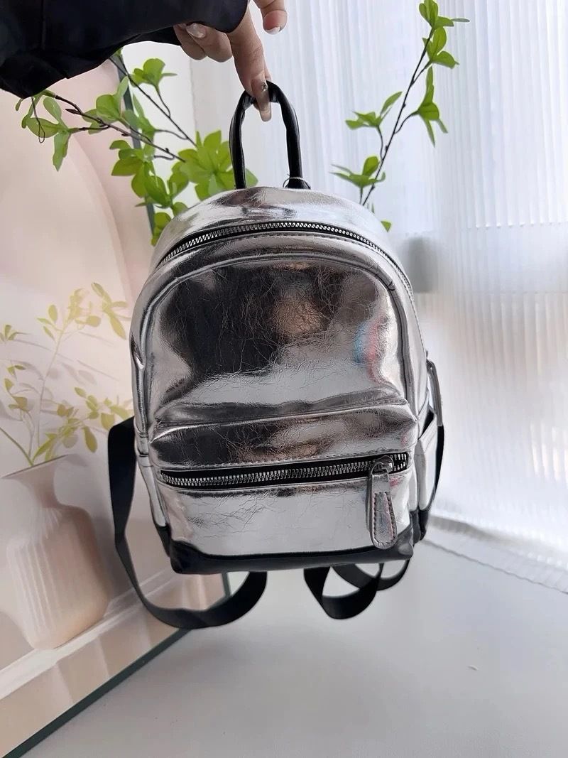 Geantă de mână compactă argintie coreeană de primăvară și vară 2025, geantă de călătorie_voghion.com