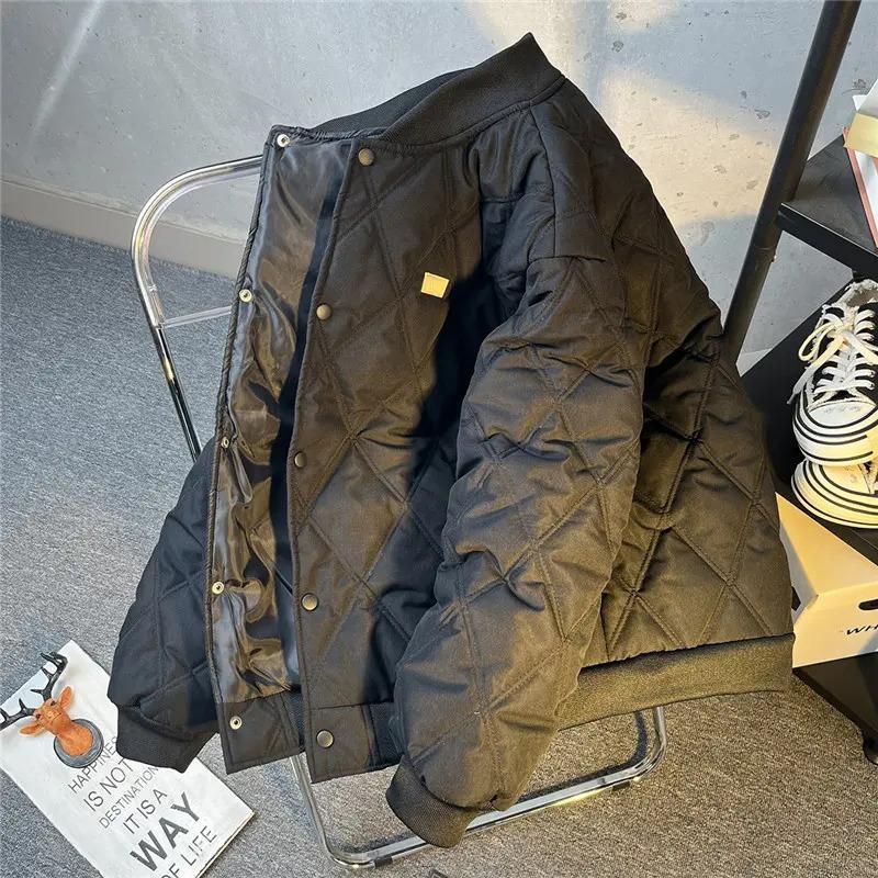 Retro Stand Up Collar Baseball Cotton Jacket For Men, Versatile And Thick Casual Cotton Jacket_voghion.com