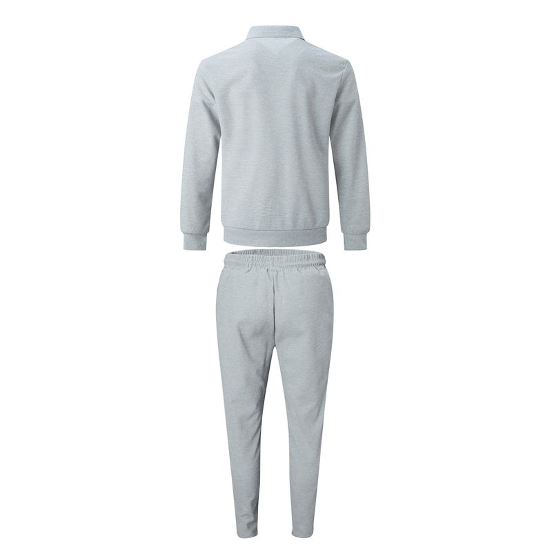 2023 Cappotto Autunno Gioventù Waffle Tasca con zip Colletto ribaltato Cardigan slim fit Set giacca da uomo_voghion.com