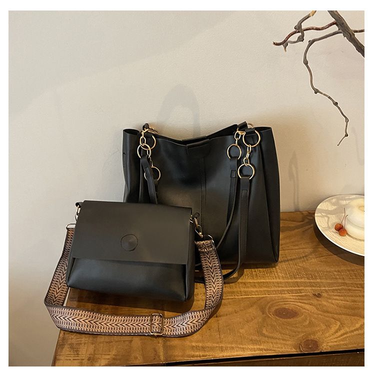 Borse da donna, due pezzi, grande capacità, nuova borsa da pendolare alla moda, semplice borsa a tracolla casual per donna_voghion.com