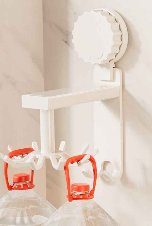 Supporto girevole Mered con ventosa per spatole e cucchiai, da appendere alla parete, organizer per utensili da cucina_voghion.com