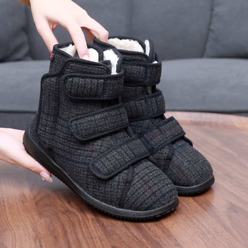 Ziwa Ge Winter Fleece-Lined Warm Women's Cotton Shoes Wide Fit For Fat And Swollen Feet High Instep Sugar Foot Woolen_voghion.com