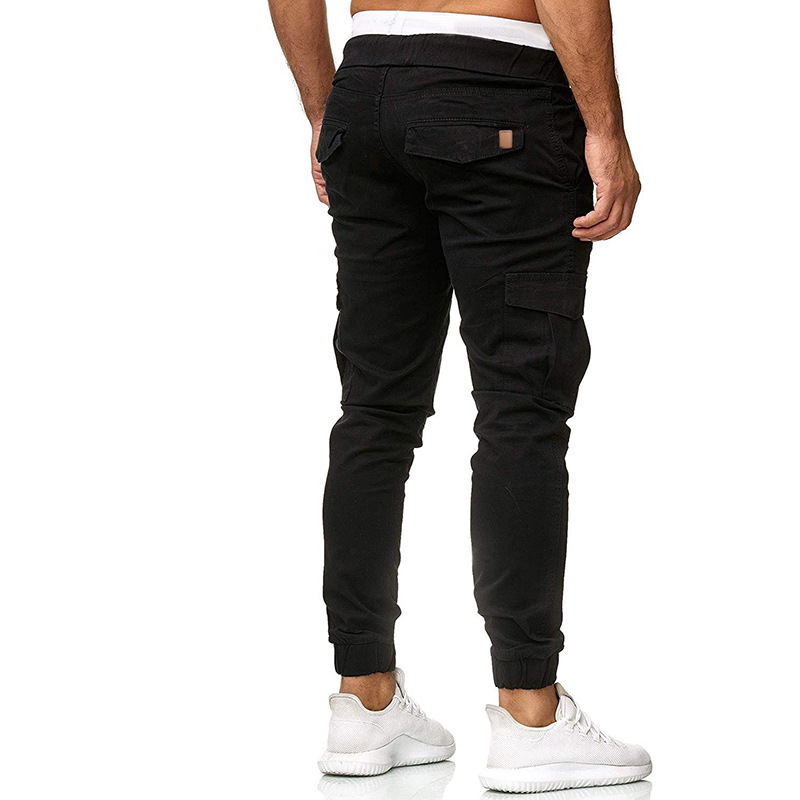 2023 Autumn New Elastic Waist Pockets Drawstring Pencil Pants Man Fashion Jogging Cargo Pants Running Trousers Brand Clothing_voghion.com
