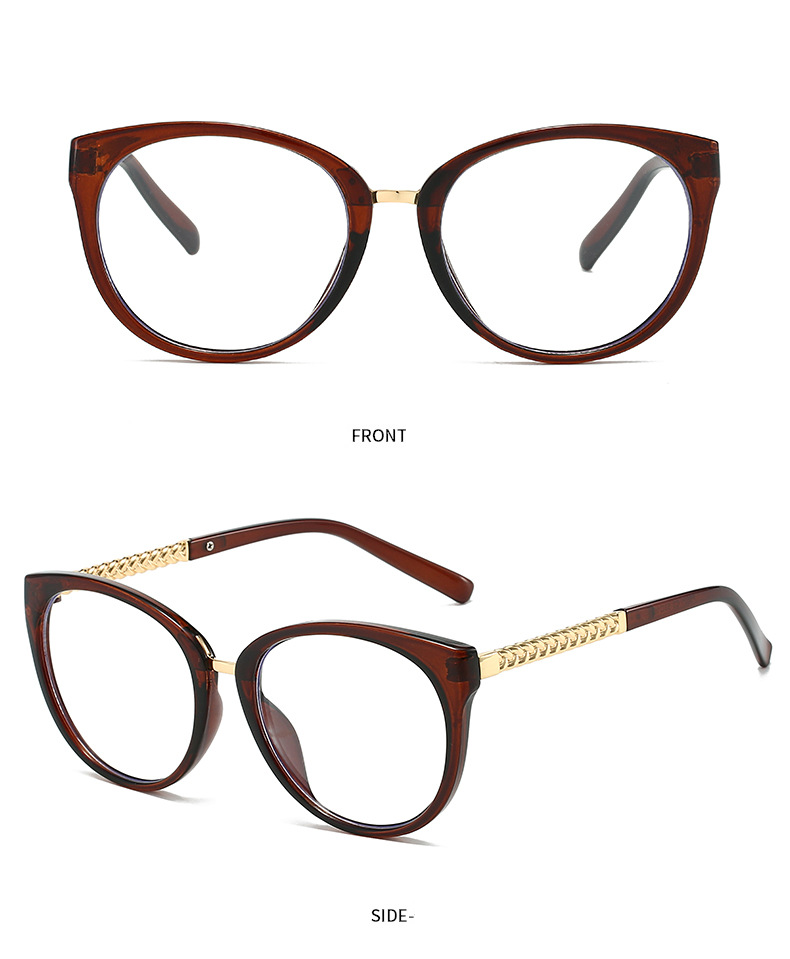 Monture de lunettes à monture de chat torsadée, accessoire de maquillage féminin, myopie, peut être assortie à une monture carrée de degré 8621_voghion.com