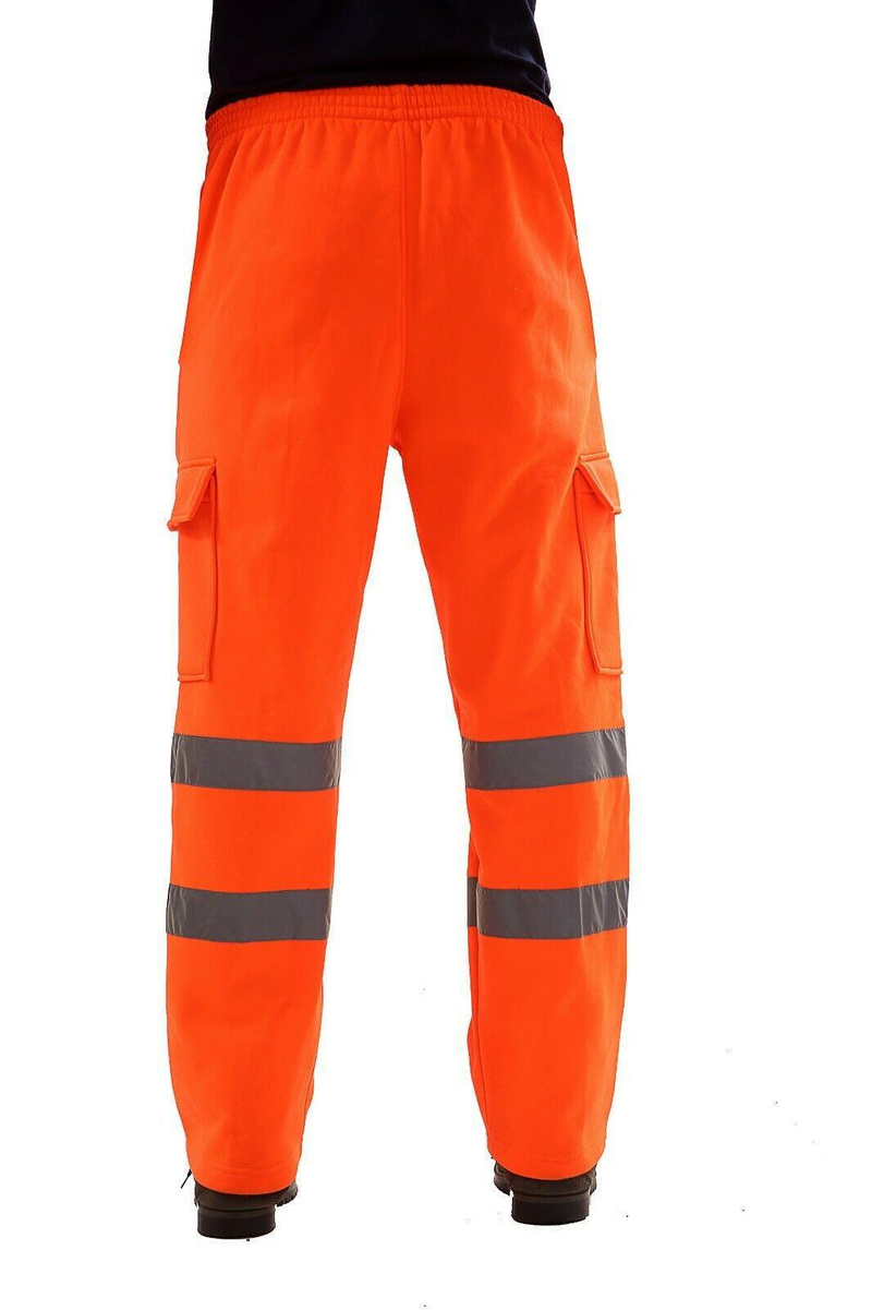 Pantalones casuales de polar con tira reflectante para uniforme de trabajador sanitario para hombre_voghion.com