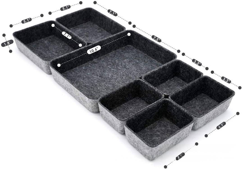 Premium Felt Storage Box Set - Seamless One-Piece Design For Office Desk & Drawer Organization_voghion.com
