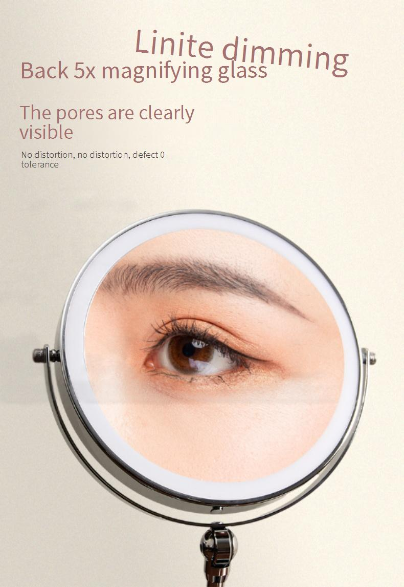 Mother & Kids Folding Makeup Mirror Desktop Magnifying Desktop Double Sided LED Light With Smart Fill Light Dressing Mirror Touch Switch_voghion.com