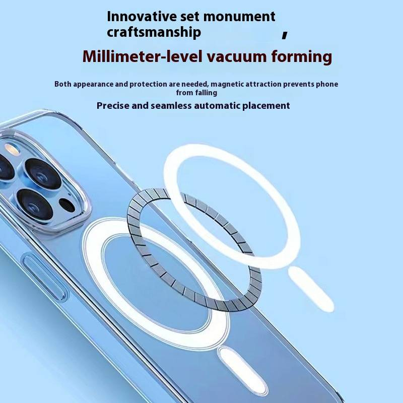 Capa magnética ultrafina transparente para iPhone 16 Pro - Parte traseira rígida à prova de choque com bordas suaves e proteção nos 4 cantos_voghion.com