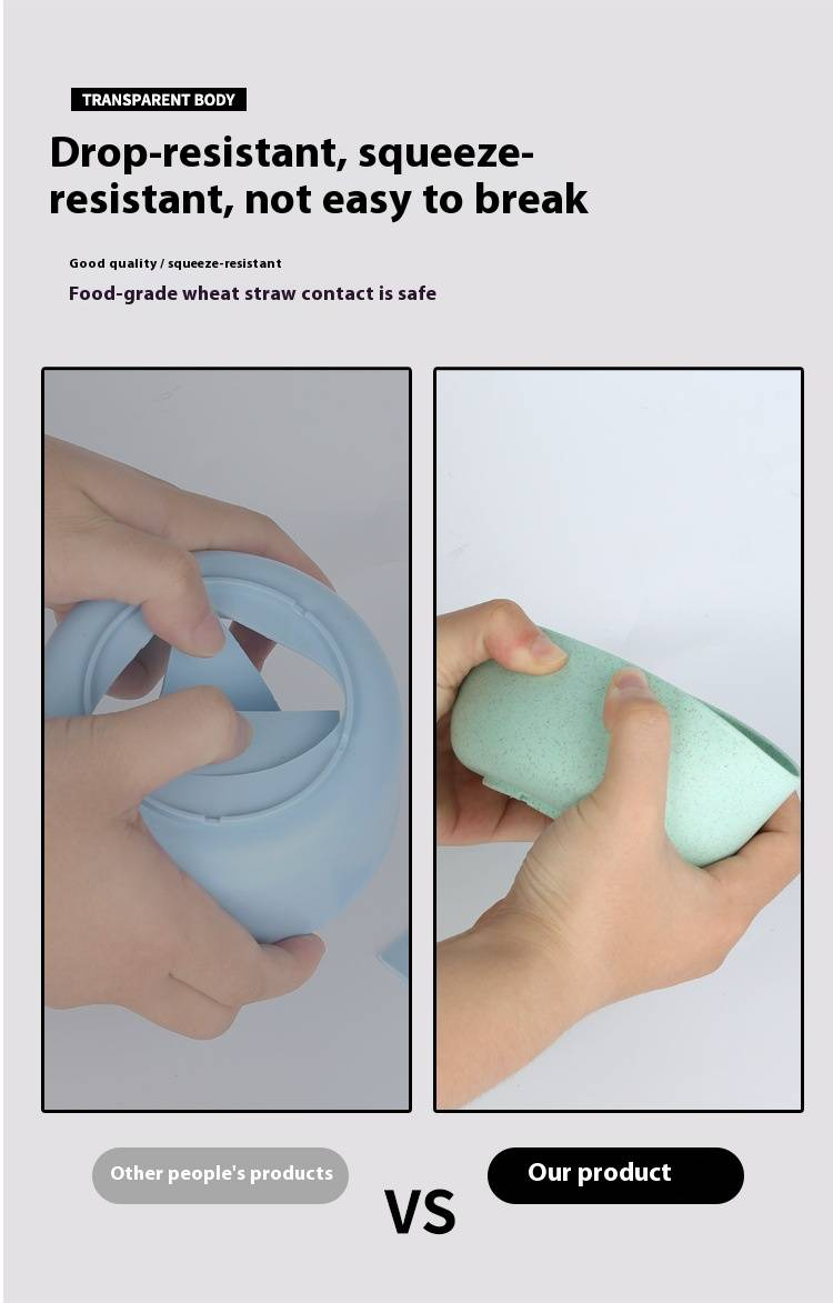 Umweltfreundliches Weizenstroh-Schüsseln-Set – Mikrowellengeeignetes Geschirr im nordischen Stil für Zuhause und das Büro (15 cm, 4 Farben)_voghion.com