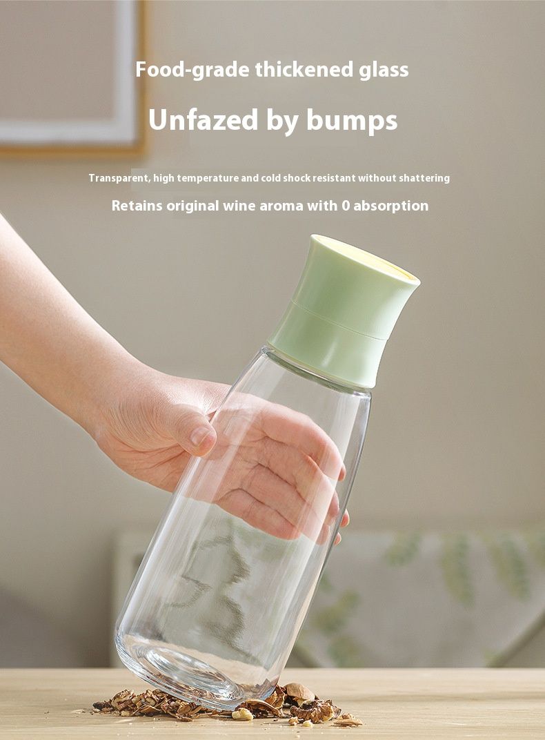 Glass Liquor Bottle – Modern & Minimalist Design For Wine, Whiskey & DIY Drinks (500ml/1000ml, White/Green)_voghion.com