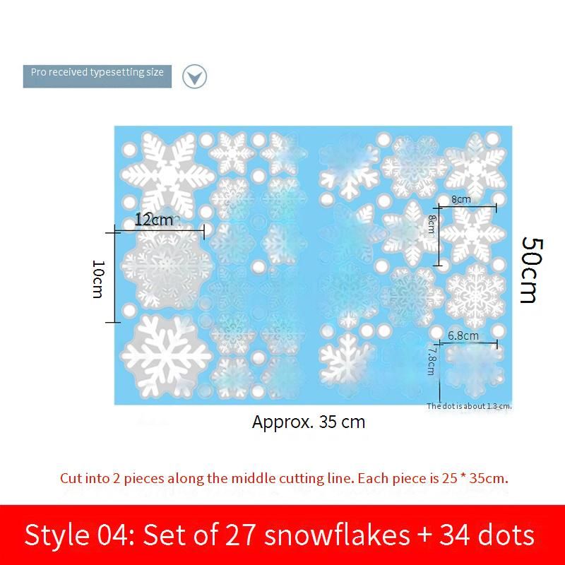 Calcomanías estáticas removibles con forma de copo de nieve para ventana - Pegatinas navideñas reutilizables de PVC para decoración del hogar y la oficina (fondo blanco/azul)_voghion.com