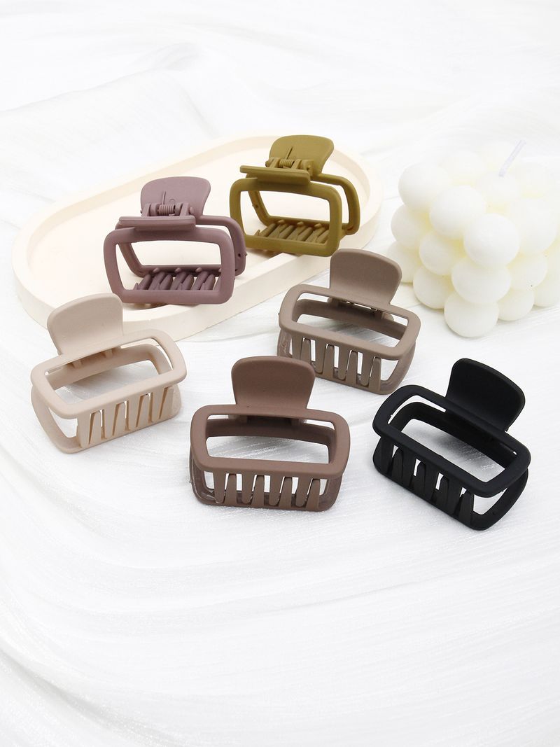 Sevimli Minimalist Küçük İçi Boş Kare Pençe Tokası - İnce Saçlar İçin Kore Tarzı Yüksek At Kuyruğu Tokası - Başın Arkası Topuz Aksesuarı_voghion.com