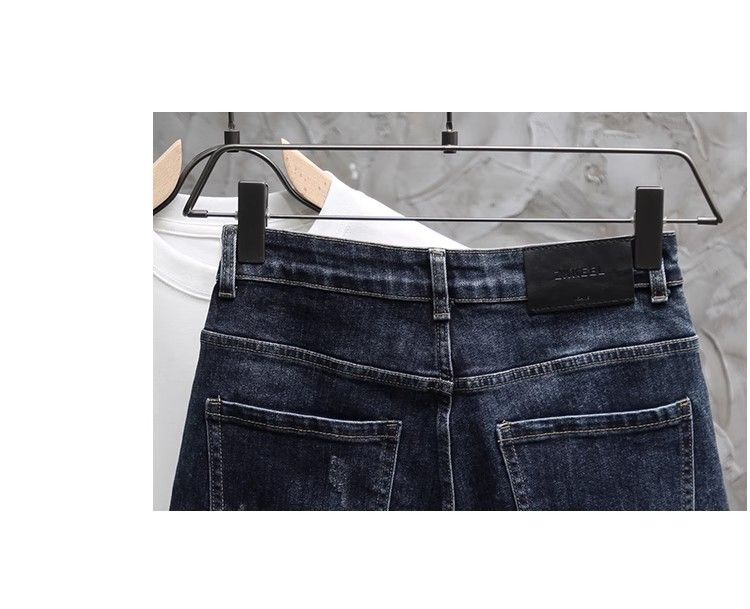 Herenkleding Blauwe denim shorts Heren retro stretch shorts Heren shorts Trendy broeken Zomer dun_voghion.com