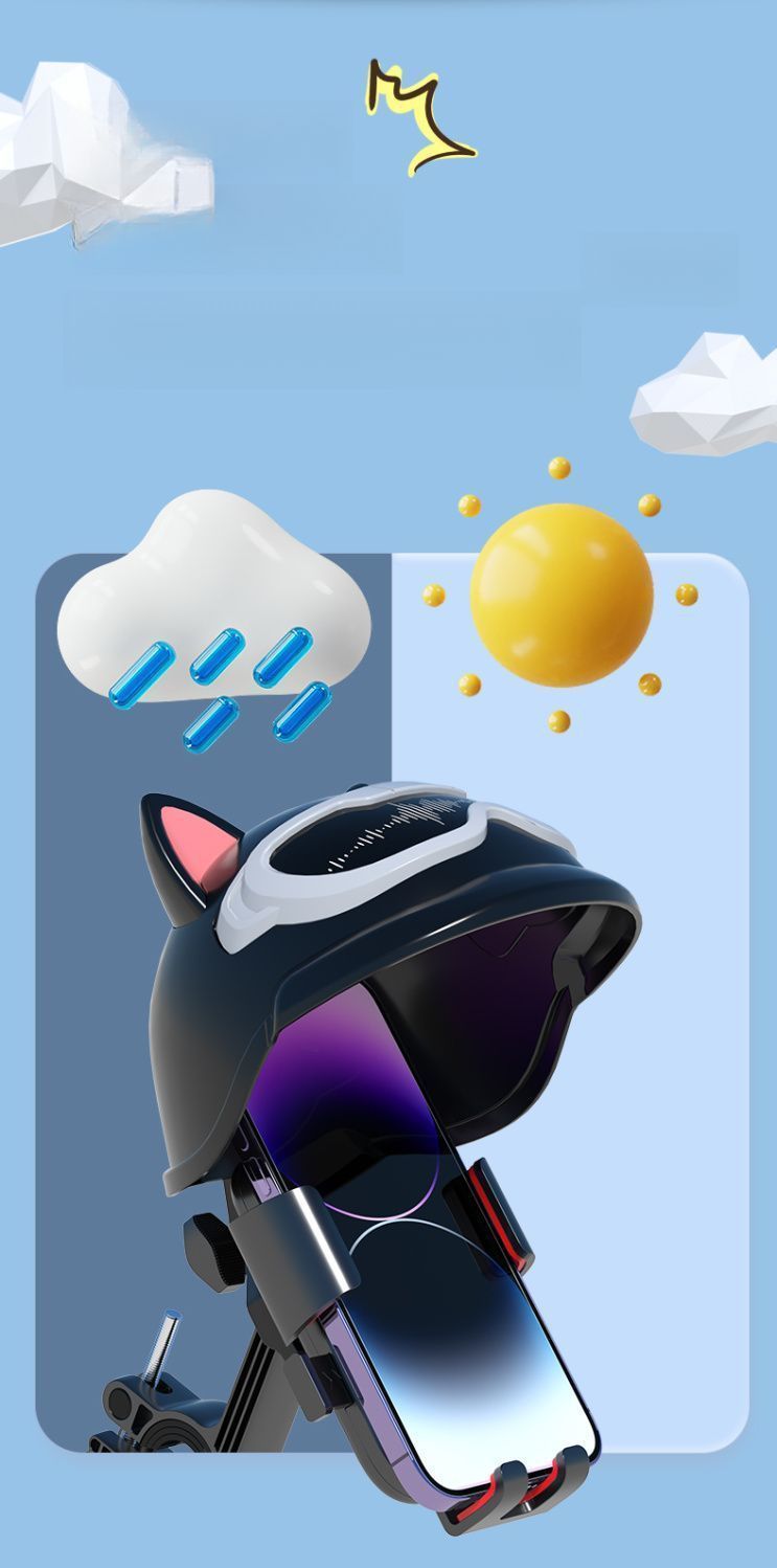 New Electric Motorcycle Phone Holder Rider Navigation Mount Small Helmet Sunshade Bicycle_voghion.com