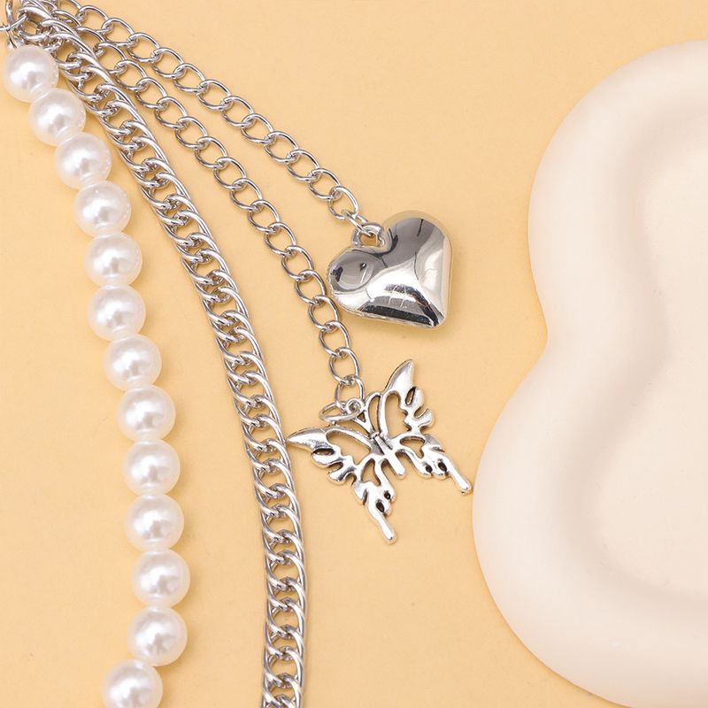 Jewelry Fashion, Minimalist Design, Butterfly Multi-layer Cool Style, Thick Chain, Pearl Pants Chain_voghion.com