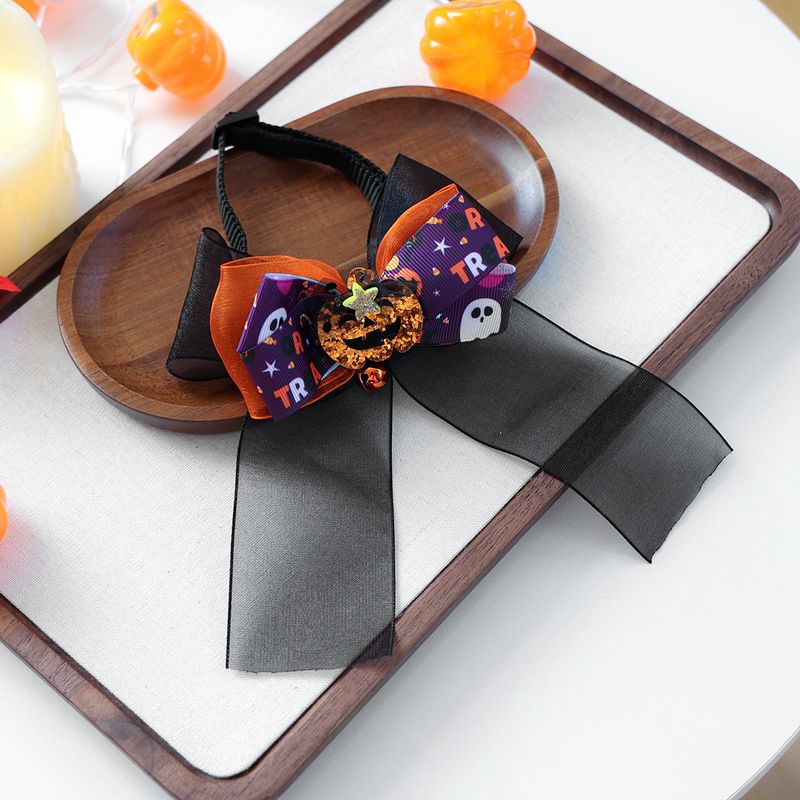 Decorazione per gatti di Halloween, divertente collezione di collari per cuccioli con zucca luminosa_voghion.com