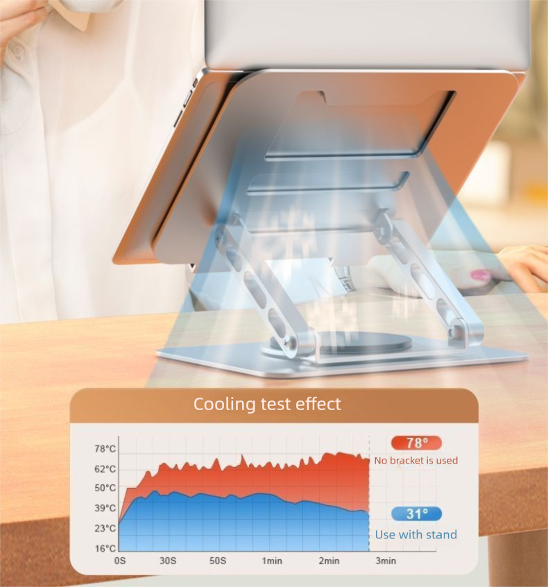 360 ° drehbarer Laptop-Ständerhalter, höhenverstellbar, hängende Kühlbasis, 360 Grad_voghion.com