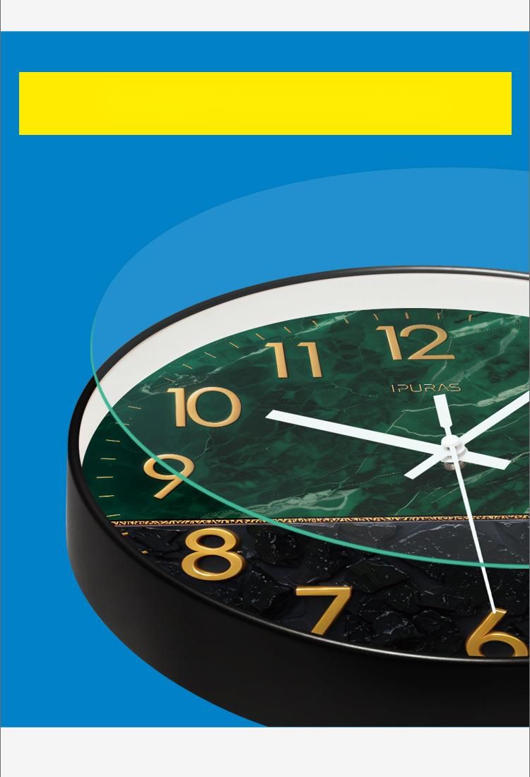 Yipula 7207 Orologio da parete al quarzo silenzioso, moderno, luminoso e di lusso, in stile nordico, creativo, per soggiorno_voghion.com