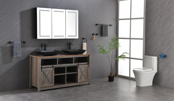 48 In. W X 30 In. H LED Mirror Medicine Cabinet With Lights; Dimmer; Defogger; Clock; Temp Display_voghion.com