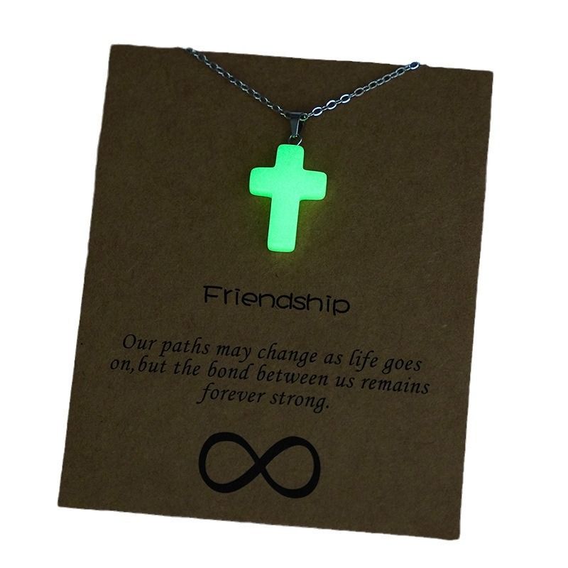 Pendant Arrow Water Drop Heart Cross Hollow Luminous Necklace For Women_voghion.com