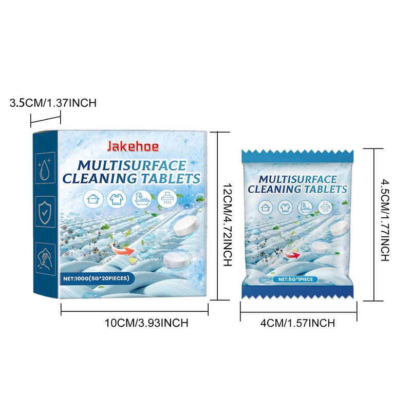Jakehoe Multisurface Cleaning Tablets, Toilet Deodorant Wash Sink Toilet Stain Cleaning Effervescent Tablet_voghion.com