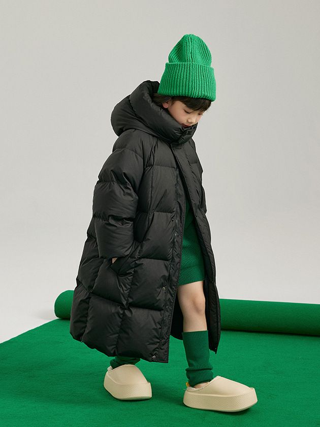Kids' Clothing season long down cotton jacket with hood for middle and large children Korean style solid color casual cotton jacket baby trend_voghion.com
