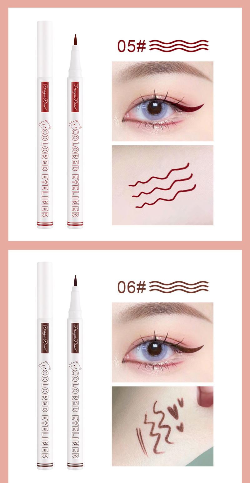 Eyeliner colorato waterproof - Punta ultra fine per principianti, ideale per creare linee d'acqua colorate, tonalità bianca inclusa_voghion.com