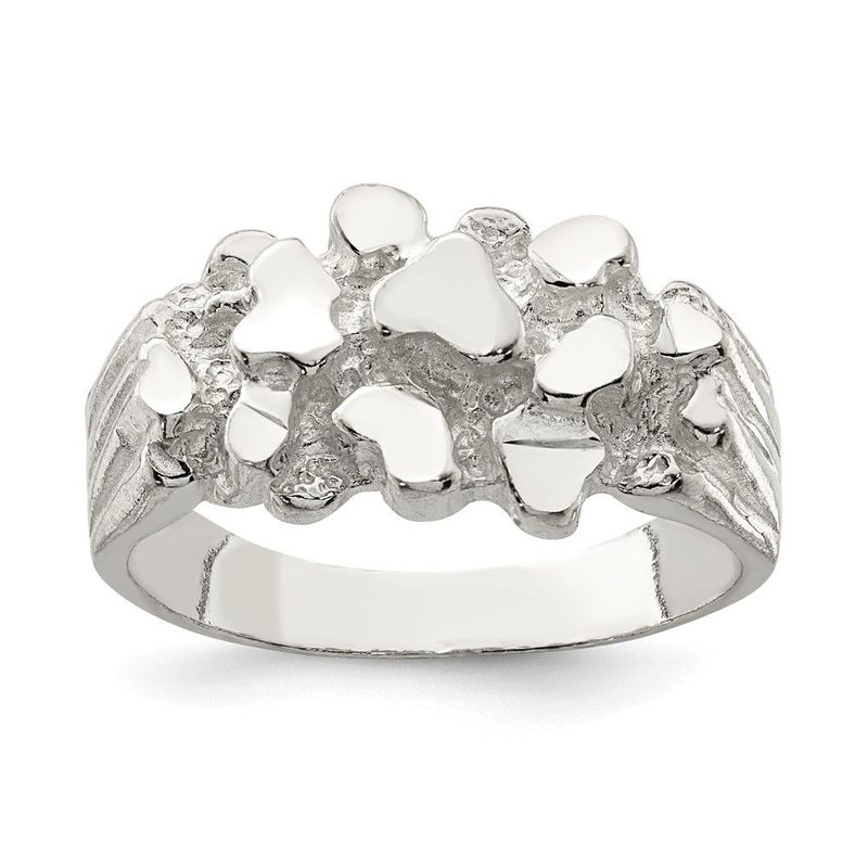 Sterling Silver Men's Nugget Ring_voghion.com