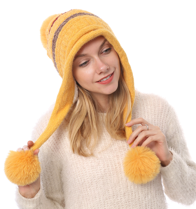 M9012 New Autumn and Winter Plush Thickened Warmth Knitted with Chenille Soft Women's Woolen Hat_voghion.com