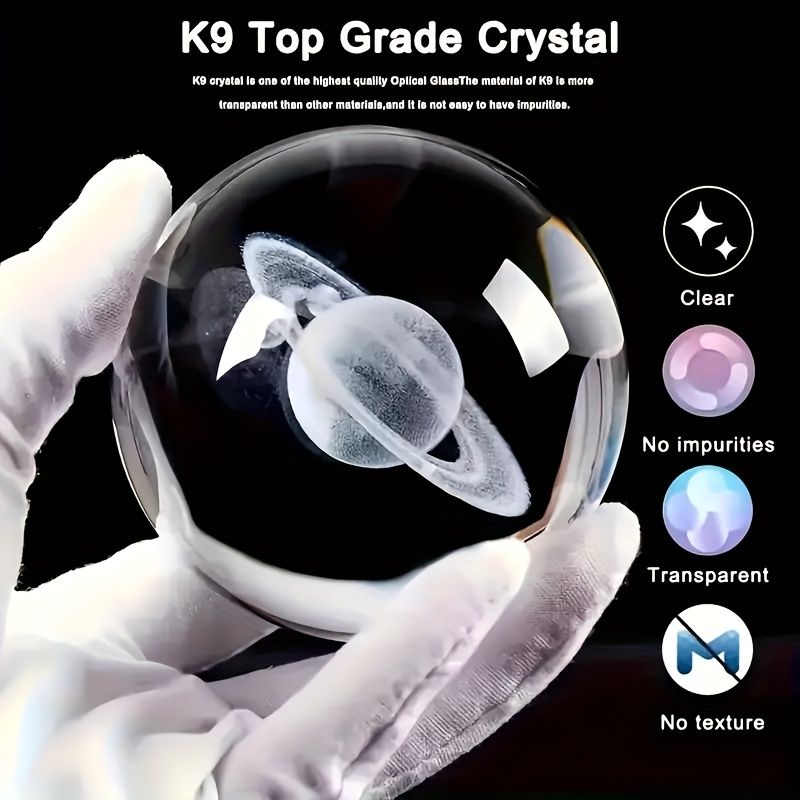 Saturn Crystal Ball Night Light Transparent Multi-Color Changing Mini Planet Decor Perfect Gift For Astronomy Lovers Holidays_voghion.com