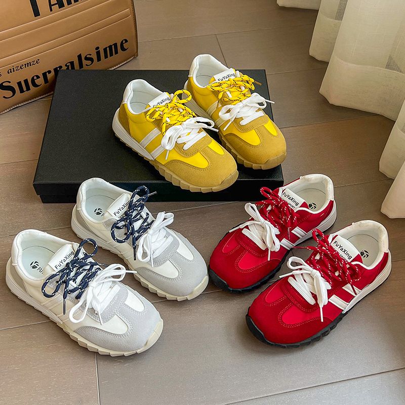 Anti suède leren training voor dames, 2024 herfst nieuwe mode casual veelzijdige sportschoenen, ademend Forrest Gump_voghion.com