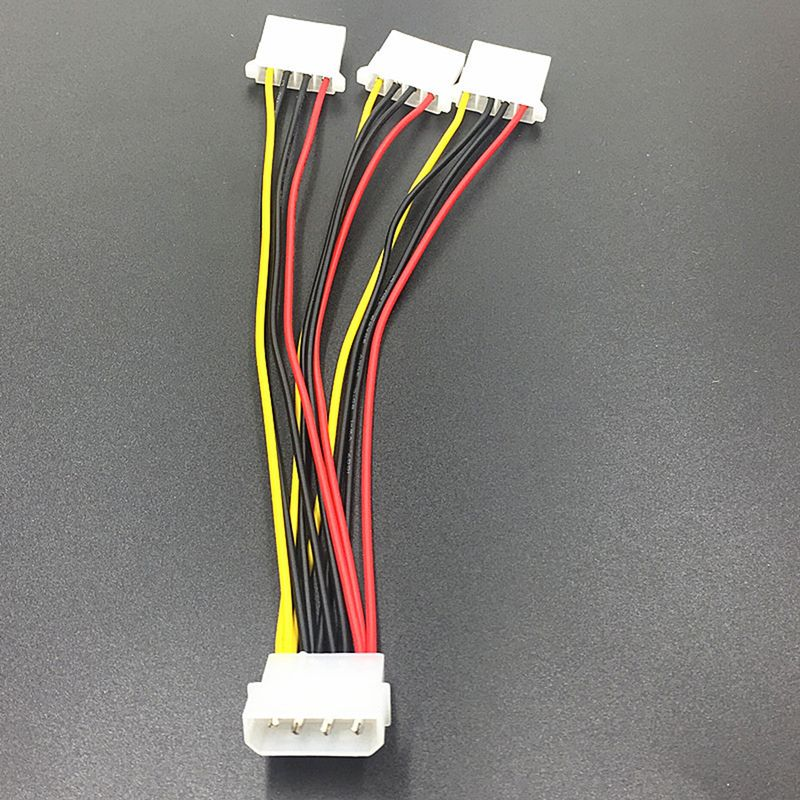 20cm Big 4-pin 1-to-3 Male to Female IDE Molex Power Extension Cable Adapter Cord for Computer PC_voghion.com