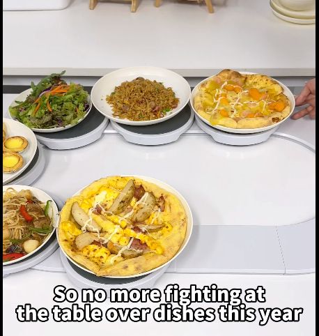 Um 360° drehbarer Lazy Susan-Drehteller – Robustes Serviertablett für Esstisch, Buffet und Familienfeiern (Weiß, 4/6/8 Teller oder erweitertes Set)_voghion.com