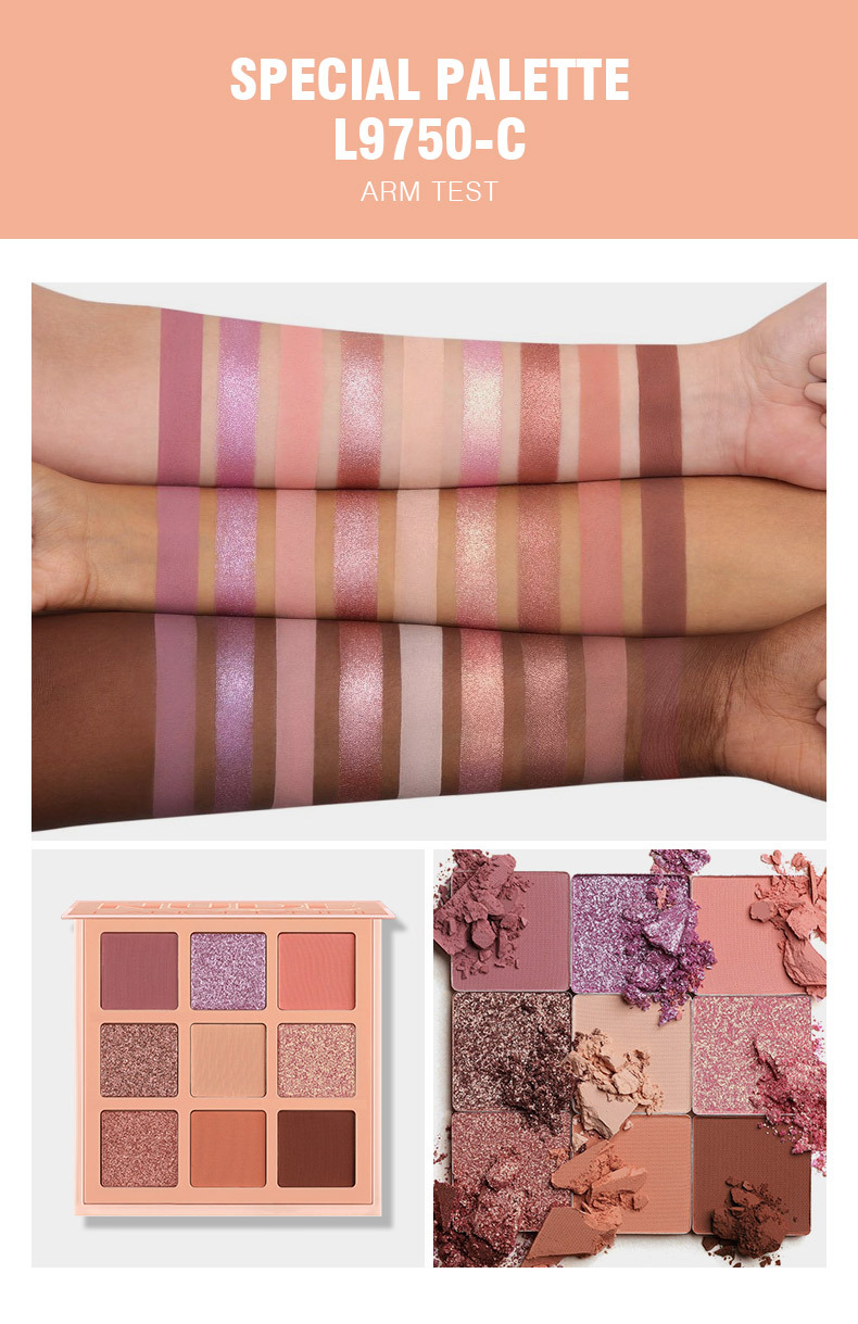 Eyeshadow Palette 9 Colors Shimmer Matte Eye Shadow Makeup Pallet Eyeshadow Cream 12h Long Lasting Professional Smokey Cosmetic Eye Shadow Powder_voghion.com