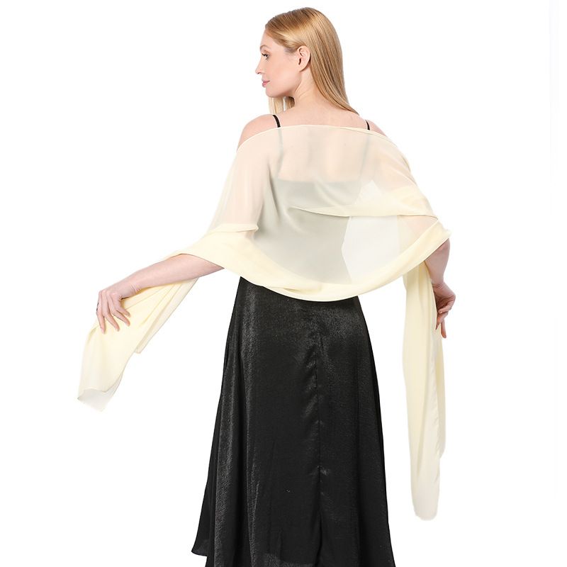 Scialle lungo in chiffon tinta unita di alta qualità per sposa, damigelle, abito da sposa, ballo di fine anno, cena, scialle da donna_voghion.com