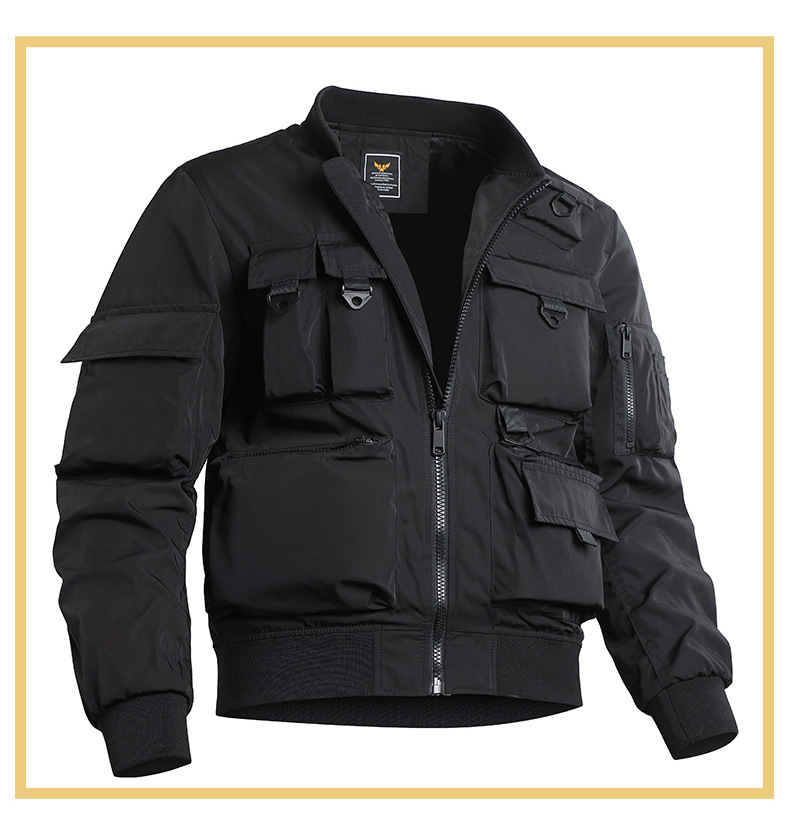 Man's clothing Multi-functional outdoor tactical jacket multi-pocket loose plus size flight suit motorcycle racing_voghion.com