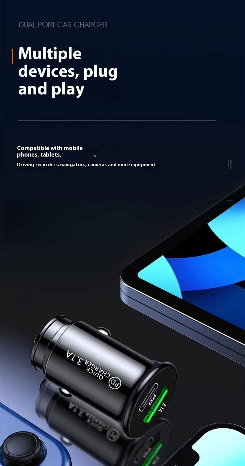 Dual USB Car Charger With PD Fast Charging - 36W Quick Charge 3.0, 2-Port USB Cigarette Lighter Adapter_voghion.com