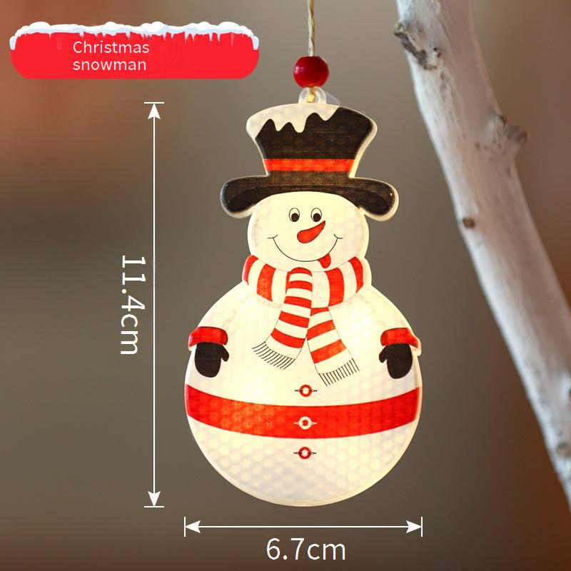 Juego de 12 luces colgantes navideñas LED: árbol festivo, copo de nieve, estrella, calcetín, decoración para fiestas navideñas en interiores._voghion.com